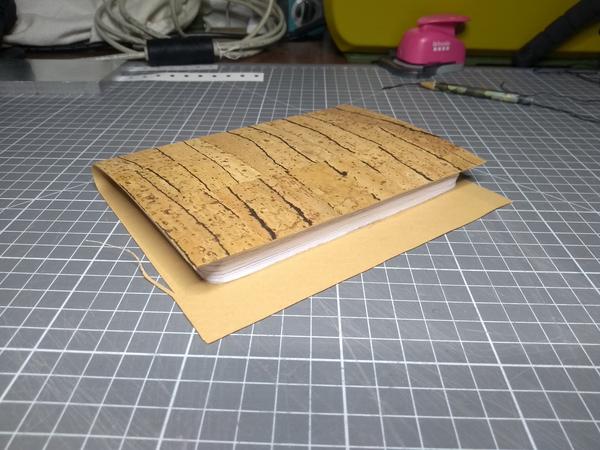 Notebook #4; cover glued on, but not cut to size yet.