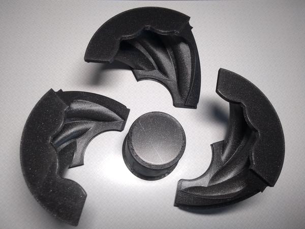 Four 3D-printed parts for a planter mold.
